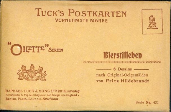 6 Künstler AK im Umschlag Bierstillleben von Fritz Hildebrandt