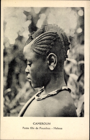 Ak Kamerun, Helena aus Foumban, Seitenportrait