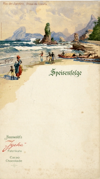 Künstler Menükarte Borhdt, Hans, Igeha, Schokolade Hauswaldt, Rio de Janeiro
