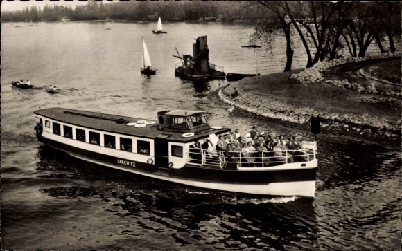 Ak Berlin Steglitz, MS Lankwitz, Einfahrt zum Kleinen Wannsee