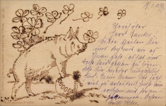 Holz Ak Schwein, Kleeblätter