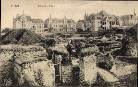 Ak Trier an der Mosel,  Römische Bäder, Ruinenstätte