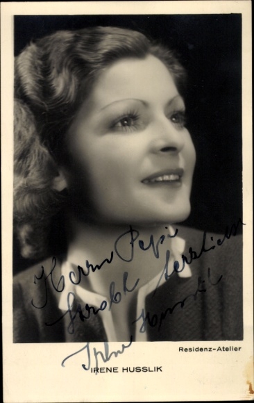 Ak Opernsängerin Irene Husslik, Portrait, Autogramm