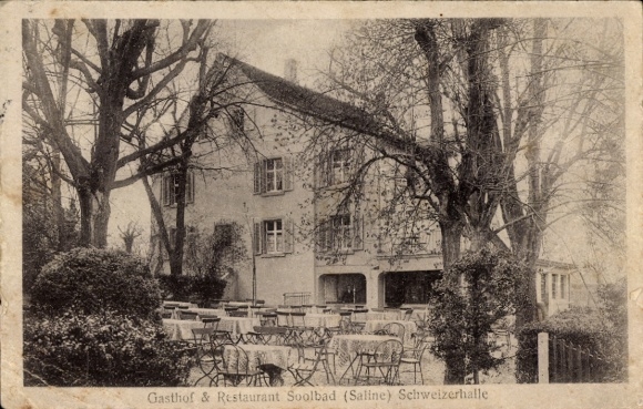 Ak Schweizerhall Schweizerhalle Kanton Basel Land, Gasthof Restaurant Soolbad, Saline