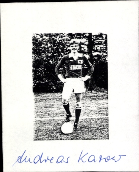 Autogrammkarte Fußballer Andreas Karow, Hamburger SV, Autogramm
