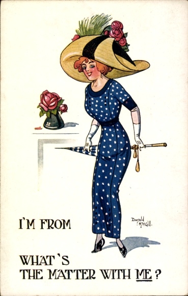 Künstler Ak McGill, D., Porträt einer eleganten Frau, Hut