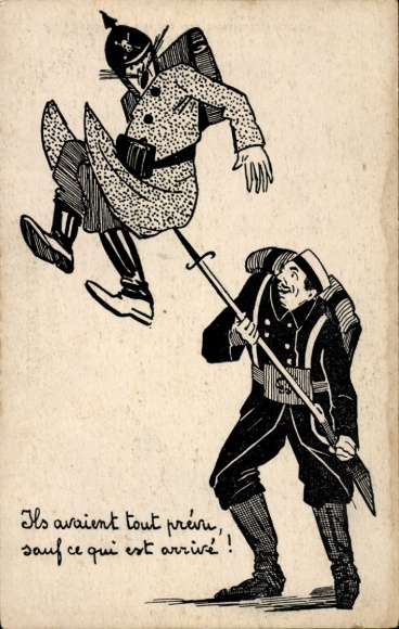 Künstler Ak Kaiser Wilhelm II., Belgischer Seemann, Bajonett, Karikatur