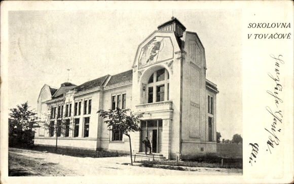 Ak Tovačov Tobitschau Tobischau Region Olmütz, Sokolovna, Turnhalle