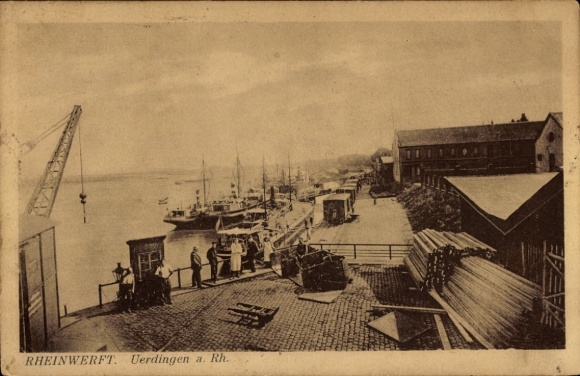 Ak Uerdingen Krefeld am Niederrhein, Rheinwerft