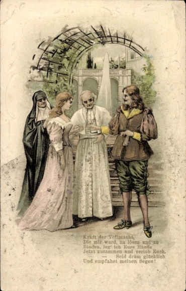 Litho Papst, Nonne, Vermählung