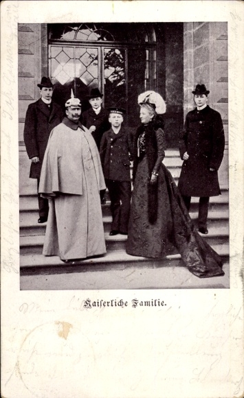 Ak Kaiser Wilhelm II., Kaiserin Auguste Viktoria, Kaiserliche Familie, Prinzen