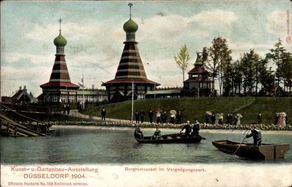 Ak Düsseldorf am Rhein, Kunst und Gartenbau Ausstellung 1904, Bergrestaurant