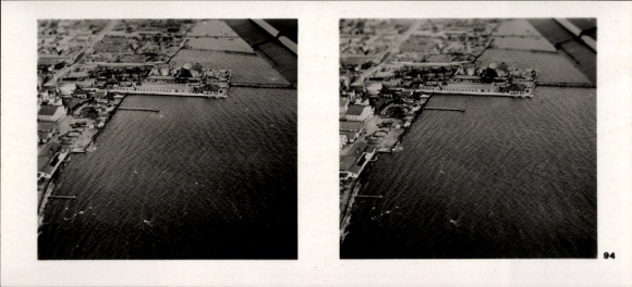 Stereo Raumbild Foto Fliegen und Siegen Nr. 94, Hafen von Saloniki