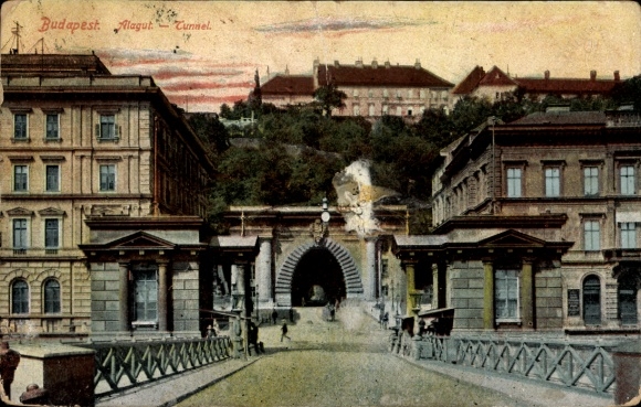 Ak Budapest Ungarn,  Lagut Tunnel,  Architektur, Straßenansicht