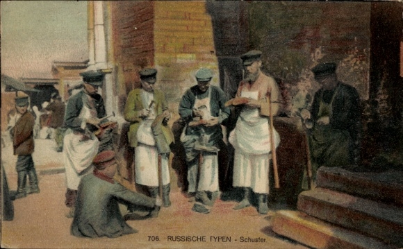 Ak Russische Typen, Schuster, Schuhmacher