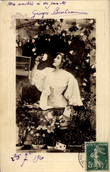 Präge Ak Schauspielerin Georges Bonnhomme, Portrait