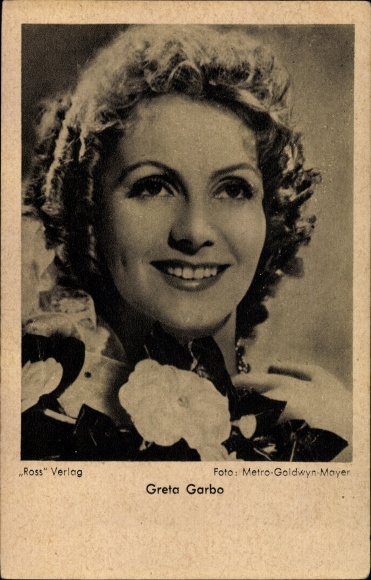 Ak Schauspielerin Greta Garbo, Portrait