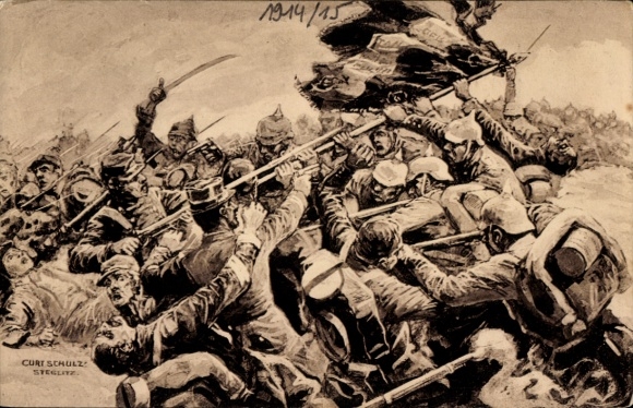 Künstler Ak Schulz Steglitz, Curt, Eroberung einer französischen Fahne bei Luneville, I. WK