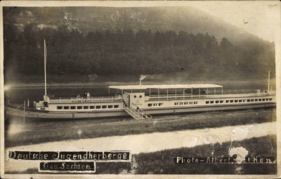 Foto Ak Schiff Jugendherberge Gau Sachsen