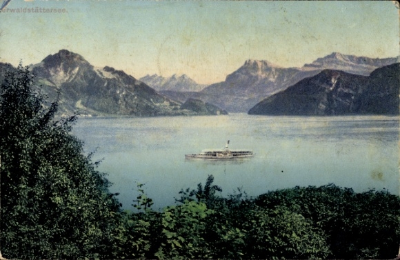 Ak Vierwaldstättersee Kanton Uri, Blick auf den See