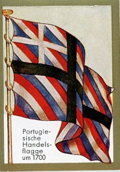 Sammelbild Historische Fahnen Nr. 128 Portugiesische Handelsflagge um 1700