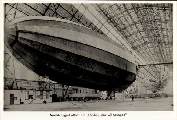 Sammelbild Zeppelin Weltfahrten Nr. 60 Nachkriegs-Luftschiffe, Umbau der "Bodensee", Montagehalle