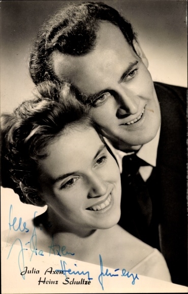 Ak Sängerin Julia Axen und Sänger Heinz Schultze, Portrait, Autogramm