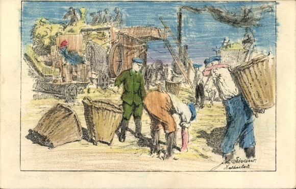 Künstler Ak Imo-Magdeburg, Schüler im vaterländischen Hilfsdienst während des Weltkrieges