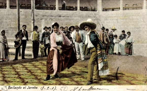 Ak Mexiko, Bailando el Jarabe, Mexikaner in Trachten, Paartanz