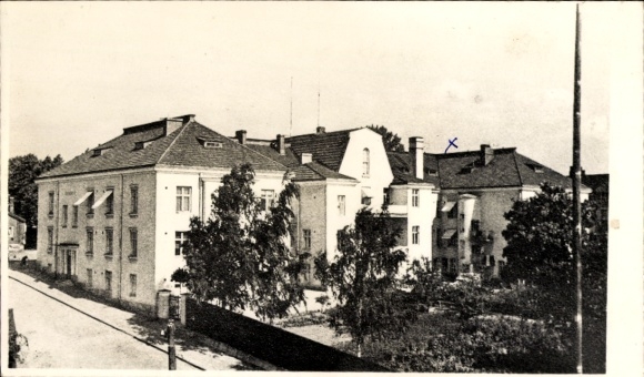 Foto Ak Schweden?, Gebäudekomplex