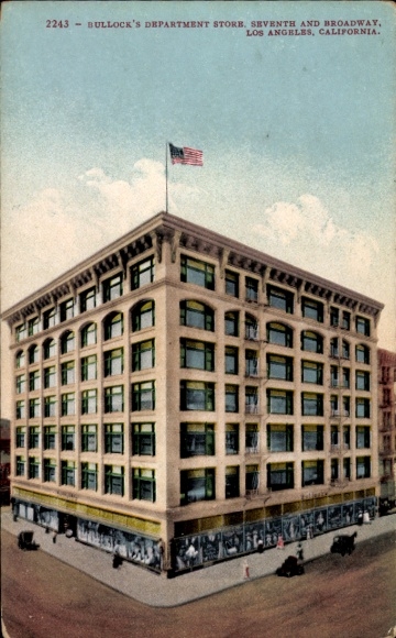 Ak Los Angeles Kalifornien USA, Bullock's Department Store, Los Angeles, US-Flagge,  