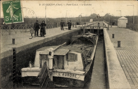 CPA Le Guetin Cher, Pont Canal, Cuvette