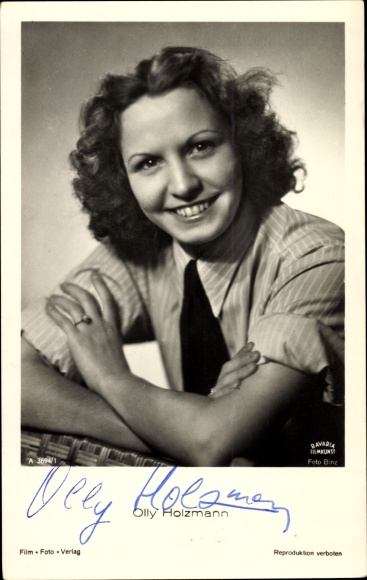Ak Schauspielerin Olly Holzmann, Portrait, Bavaria Film, Autogramm