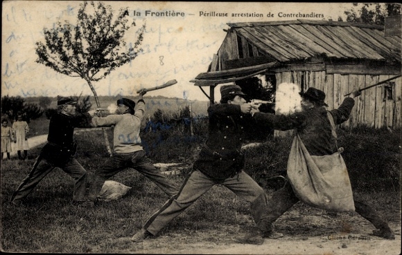 Ak Festnahme von Schmugglern an der Grenze