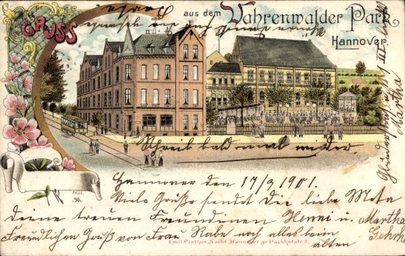 Litho Vahrenwald List Hannover in Niedersachsen, Vahrenwalder Park