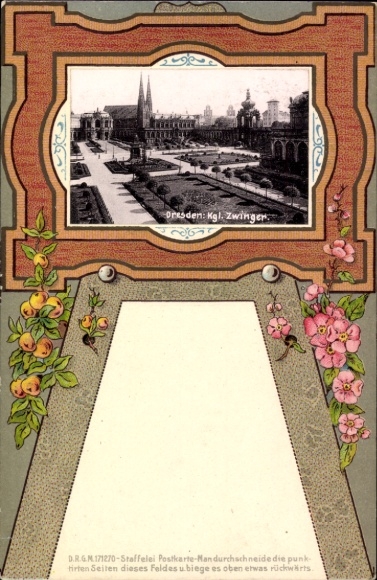 Passepartout Ak Dresden Altstadt, Königlicher Zwinger, Staffelei