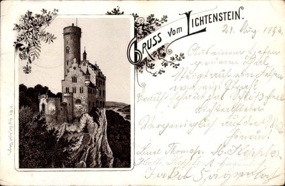 Vorläufer Litho Lichtenstein in Württemberg, Schloss