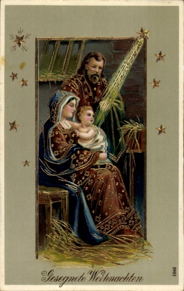 Ak Glückwunsch Weihnachten, Maria, Josef, Jesuskind