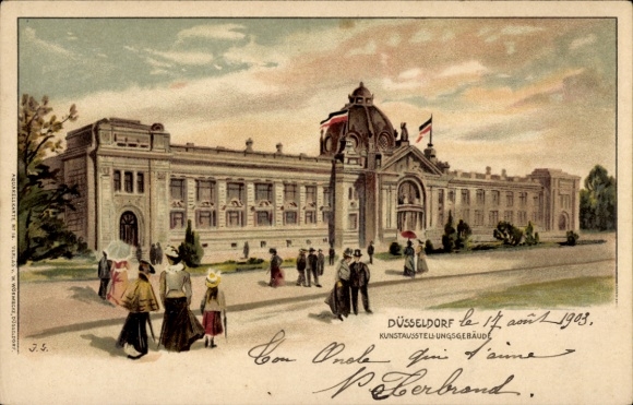Litho Düsseldorf am Rhein, Internationale Kunstausstellung 1904, Kunstausstellungsgebäude