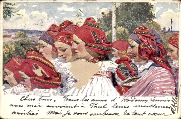 Künstler Ak Uprka, Joža, Frauen in Volkstracht