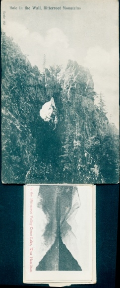 Leporello Ak Montana USA, Hole in the Wall, Biterroot Mountains, Tal-Comer-See