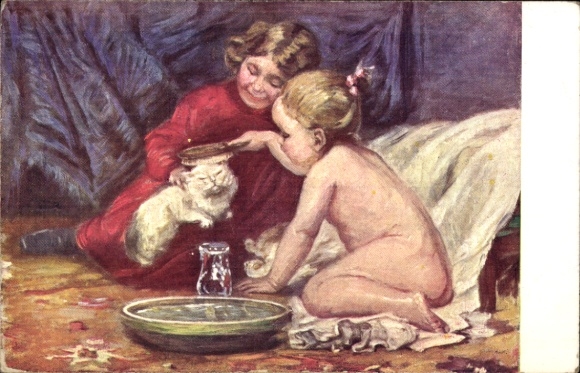 Künstler Ak Gergely, Katzentoilette