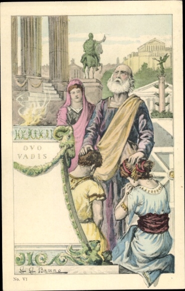 Künstler Ak Bruno, G. G., Quo vadis, Segnung von Christen, Gebet