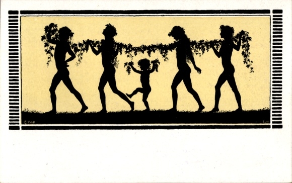 Jugendstil Künstler Ak Fidus, Herbstliche Last, aus den Jahrzeiten in Schattenbildern