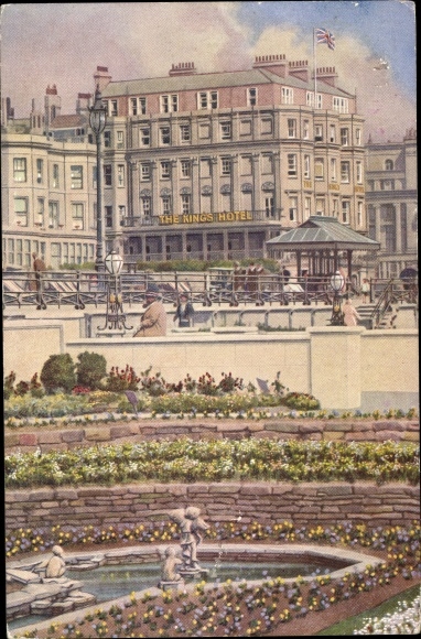 Künstler Ak Großbritannien, Stadtpartie mit King's Hotel
