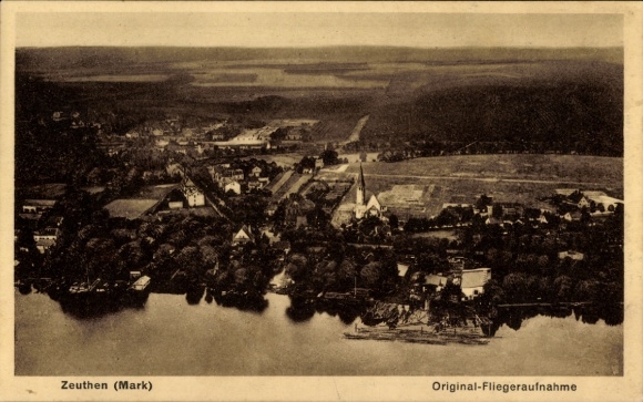 Ak Zeuthen in der Mark, Luftaufnahme
