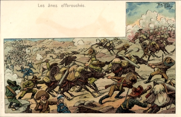 Künstler Litho Thiele, Arthur, Die erschrockenen Esel, Burenkrieg