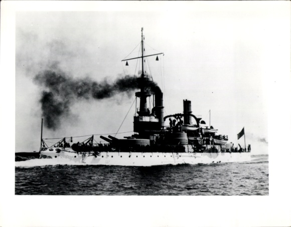 Foto Ak Amerikanisches Kriegsschiff USS Massachusetts, US Navy