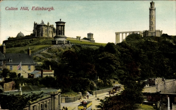 Ak Edinburgh Schottland, Calton Hill,  Monumente, Landschaft, 