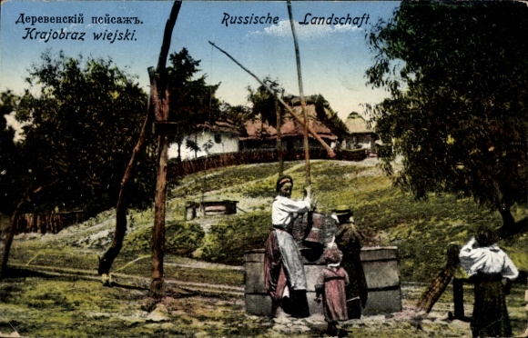 Ak Zeihbrunnen, Wasserschöpfer, Russische Landschaft